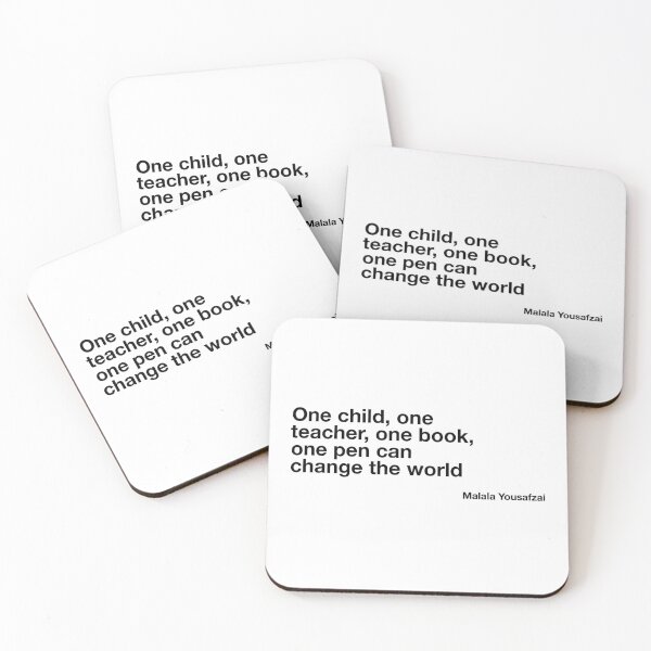 Item preview, "One child, one teacher, one book, one pen can change the world." -Malala Yousafzai designed and sold by flying-flamingo.