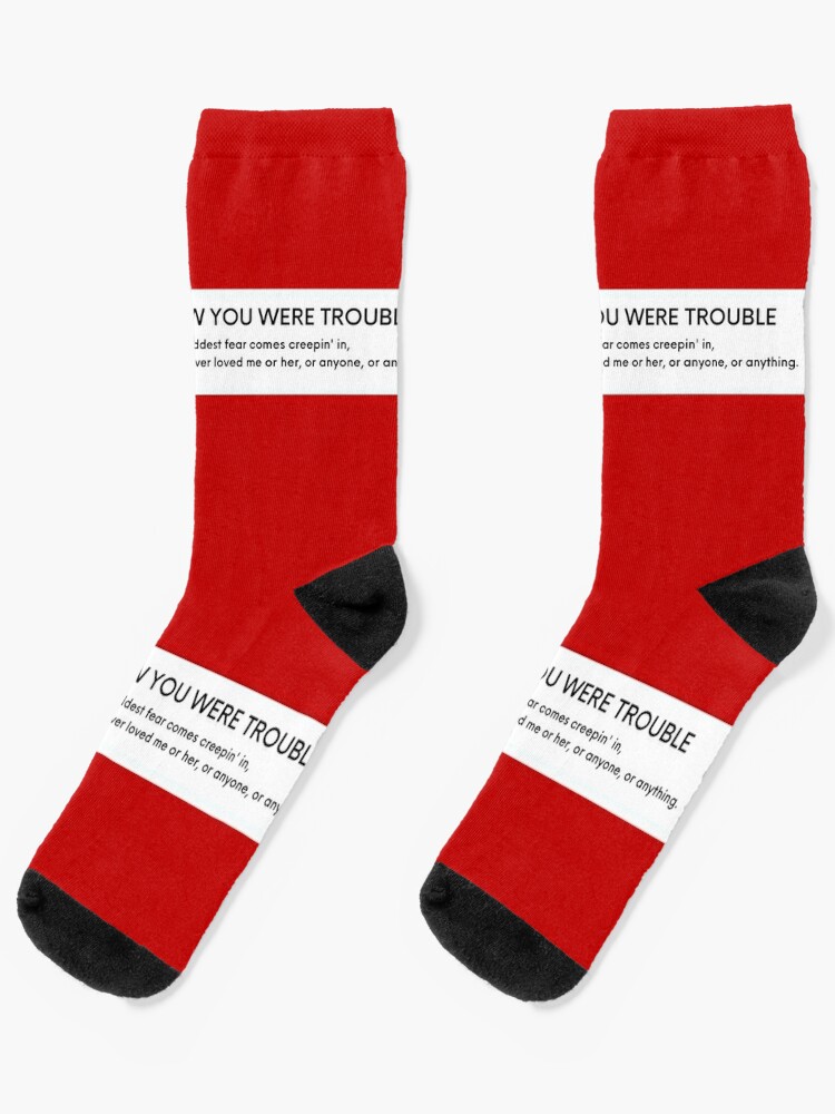 I Knew You Were Trouble Taylor Swift Red Album Pantone Colour Swatch Track Socks