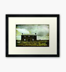 Abandoned blue stone house Framed Print