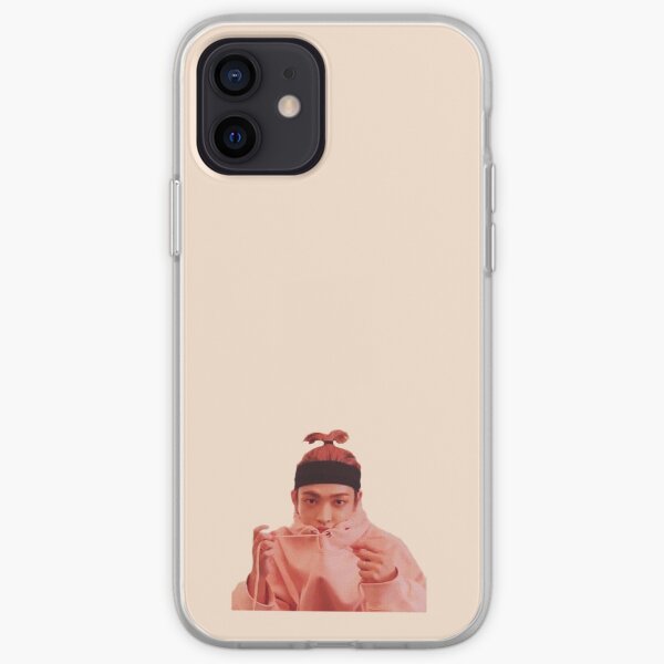 Cute Ateez Hongjoong Pink Hair Ponytail Hoodie iPhone Soft Case