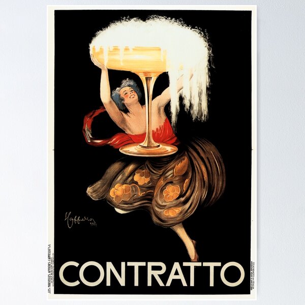Artikel-Vorschau von CONTRATTO SEKT 1922 Italien Alkoholwerbung von Leonetto Cappiello, designt und verkauft von retroposters.