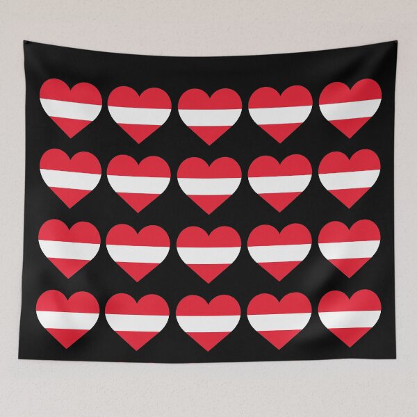 Item preview, Love My Austria Hearts Flag designed and sold by HelloFromAja.