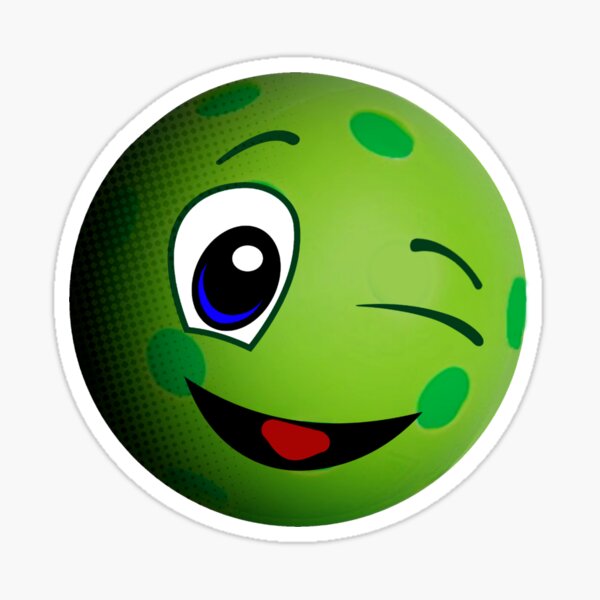 "Green Pickleball Winking Emoticon" Sticker for Sale by RiffXS Redbubble