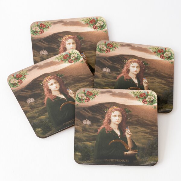 Item preview, Victorian Girl with Mistletoe in Dark Landscape with Castle designed and sold by KALEIDOSCOPE UK.