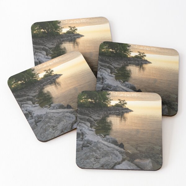 Item preview, Rough and Smooth - Cool Textural Juxtaposition at Sunrise on the Lakeshore designed and sold by Georgia Mizuleva.