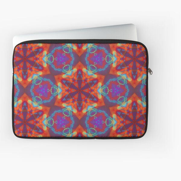 Red Kaleidoscopic Print Laptop Sleeve