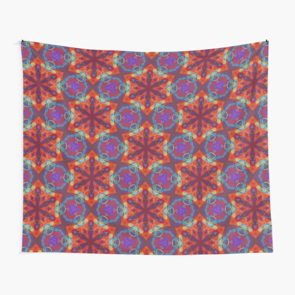 Red Kaleidoscopic Print Tapestry