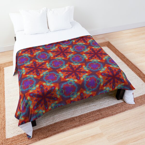 Red Kaleidoscopic Print Comforter