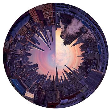 Artwork thumbnail, New York City Sunrise Circular Cityscape - Circular Manhattan Skyline 2019 by WarrenPHarris