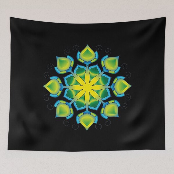 Item preview, Mandala green flower designed and sold by wolfgangrainer.
