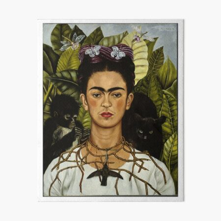 Item preview, Frida Kahlo's self portrait with monkey and cat designed and sold by TiendaTina.