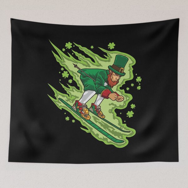 Item preview, Skiing Leprechaun - Irish Mountain Winter designed and sold by anziehend.