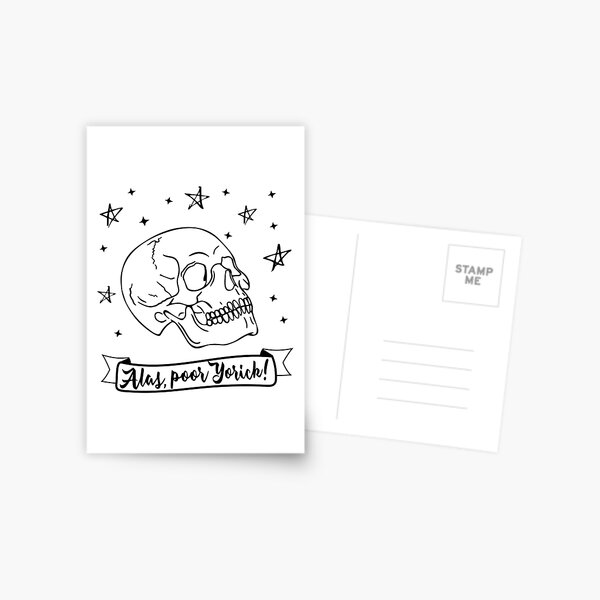 Alas, poor Yorick! Hamlet Shakespeare quote Postcard