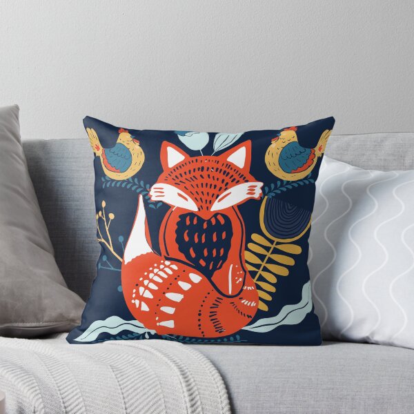 Item preview, Scandinavian fox hens floral designed and sold by CrazyCatx.
