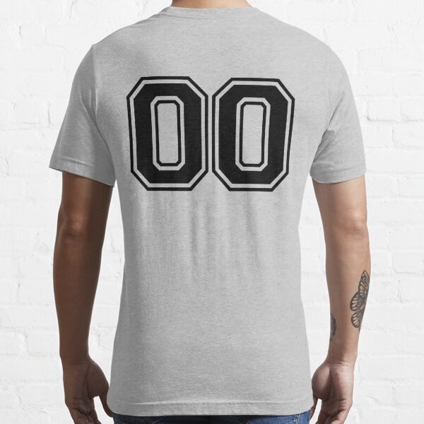 #00 White Outline Number 00 Sports Fan Jersey Long Sleeve T-Shirt