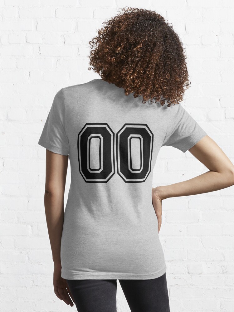 #00 White Outline Number 00 Sports Fan Jersey Long Sleeve T-Shirt