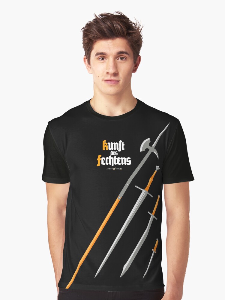 Thumbnail 1 of 5, Graphic T-Shirt, Kunst des Fechtens / Glefen, Sper, Swert vnde Messer designed and sold by ArteDoCombate.