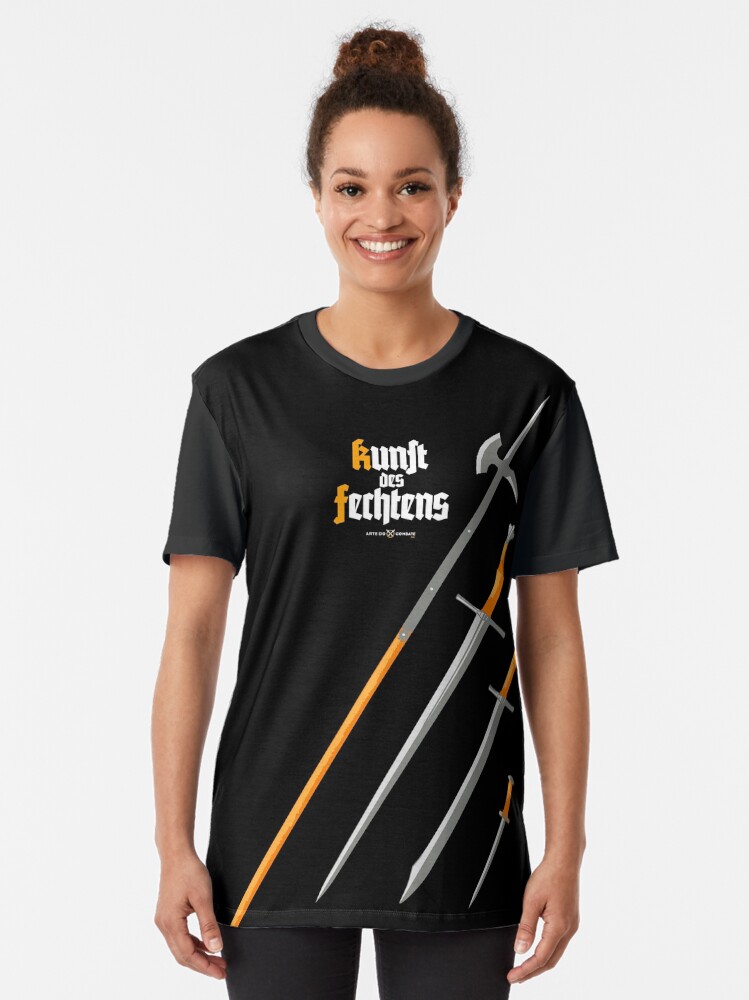 Thumbnail 2 of 5, Graphic T-Shirt, Kunst des Fechtens / Glefen, Sper, Swert vnde Messer designed and sold by ArteDoCombate.