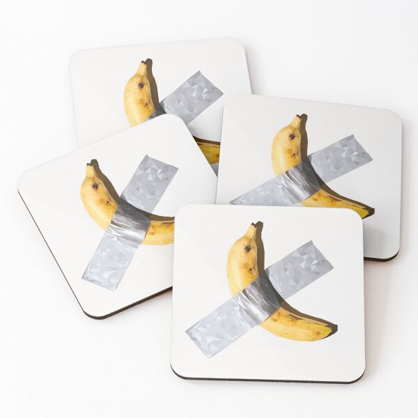 Item preview, Banana duct-taped to wall art installation Low poly designed and sold by krisztinaart.