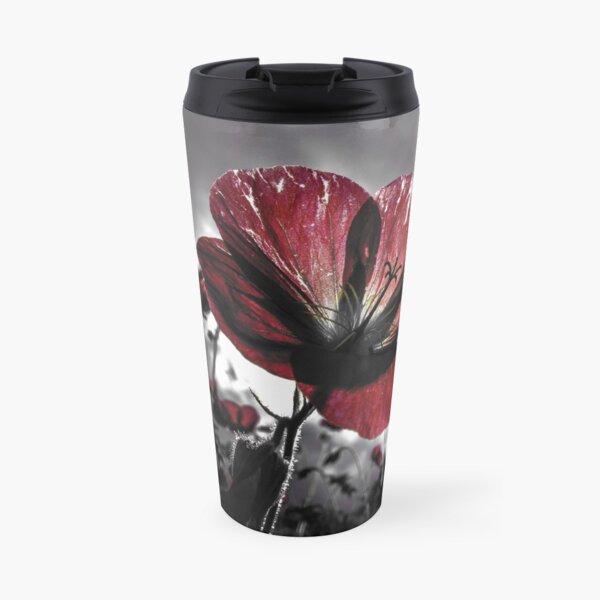 Red Flower Storm Light Travel Mug