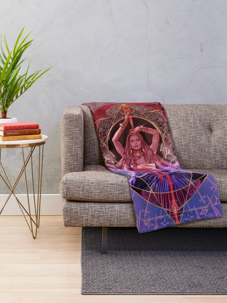 Alternate view of Queen of Slayers Throw Blanket