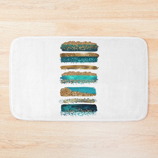 Item preview, Sparkling Mermaid Gold and Faux Teal Glitter Strokes designed and sold by MysticMarble.
