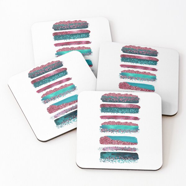Item preview, Sparkling Mermaid Magenta and  Faux Teal Glitter Strokes designed and sold by MysticMarble.