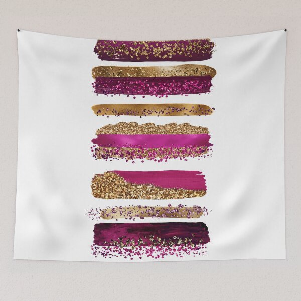 Item preview, Sparkling Mermaid Magenta and Faux Gold Glitter Strokes designed and sold by MysticMarble.