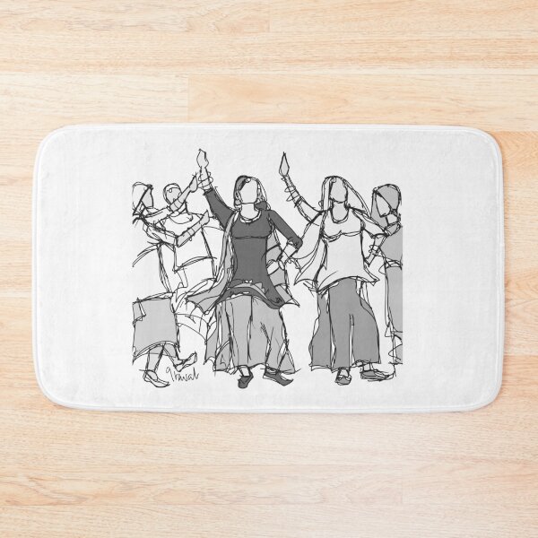 Item preview, Giddah dancers celebrating  designed and sold by Sukhpal Grewal Ethnic Art.