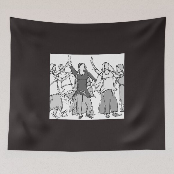 Item preview, Giddah dancers celebrating  designed and sold by Sukhpal Grewal Ethnic Art.