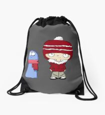 Bundled Up Bloo and Mac - Foster's Home for Imaginary Friends Drawstring Bag