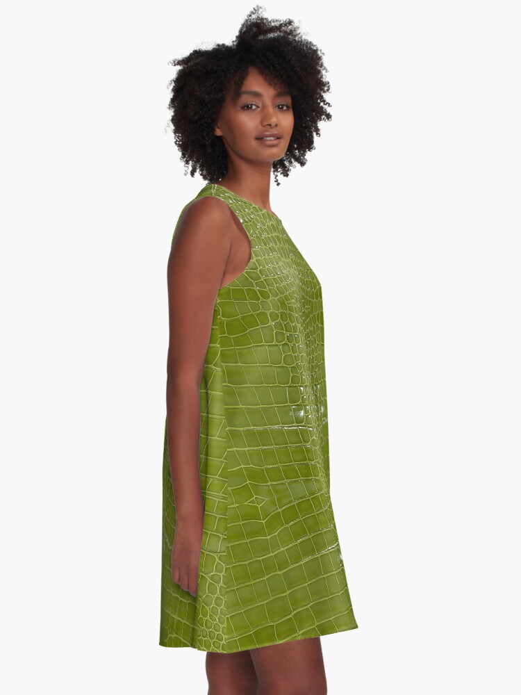 Alternate view of Lime Green Alligator Skin A-Line Dress
