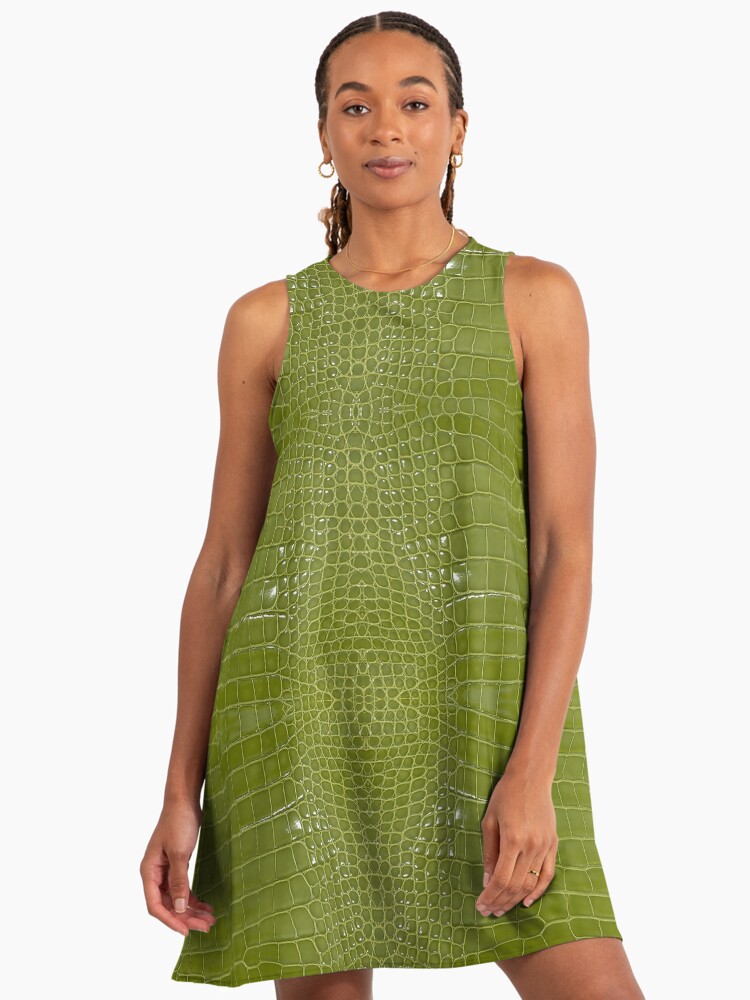 Lime Green Alligator Skin Texture" A-Line Dress for Sale by pharostores |  Redbubble