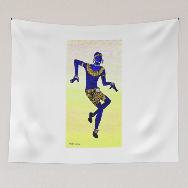 Item preview, Tribal Man Dancing By ArtGuru 9664 - Acrylic On Paper designed and sold by Art Guru.