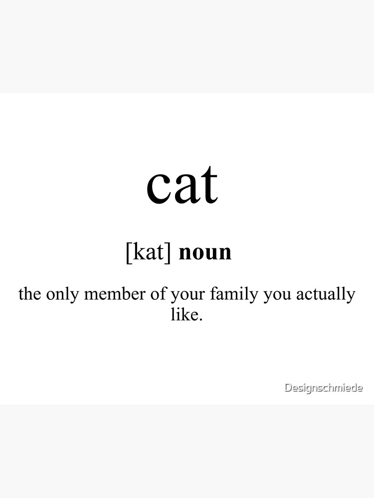 "Cat Definition Dictionary Collection" Poster by Designschmiede