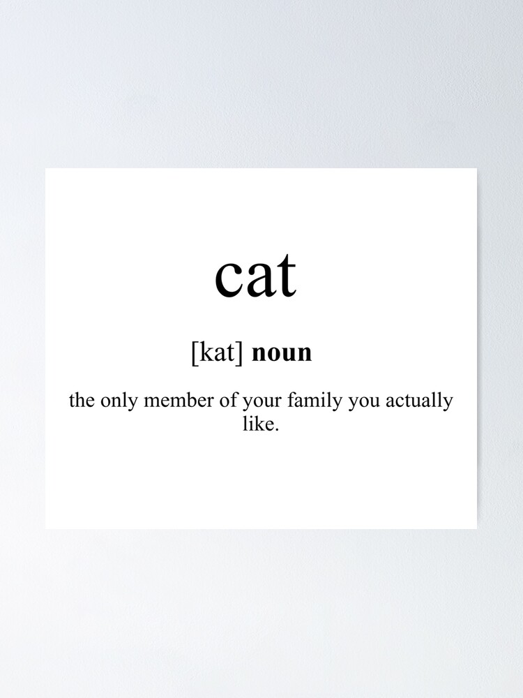 "Cat Definition Dictionary Collection" Poster by Designschmiede