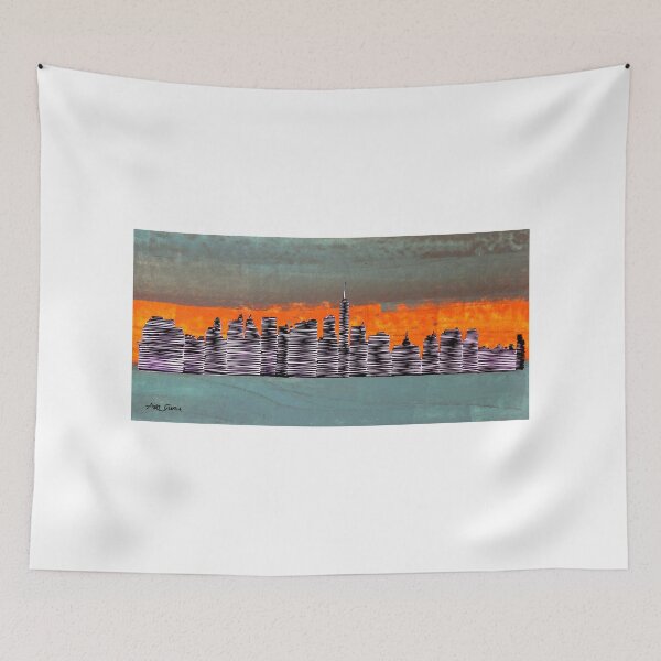 Item preview, Pink Cityscape By ArtGuru 9683 - Acrylic On Paper designed and sold by Art Guru.
