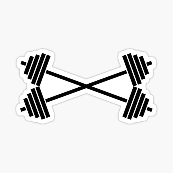 "Crossed Barbells" Sticker by 2LDesigns Redbubble
