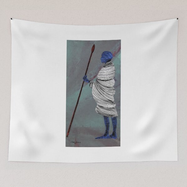 Item preview, Man Holding A Spear By ArtGuru 9686 - Acrylic On Paper designed and sold by Art Guru.
