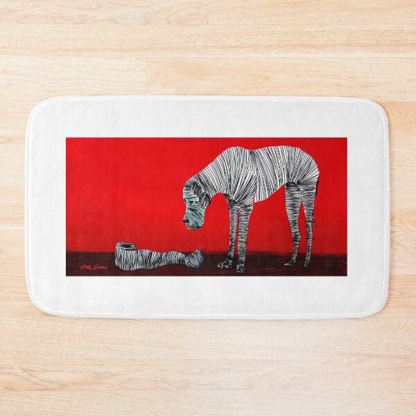 Item preview, Lone Dog Red Background By ArtGuru 9698 - Acrylic On Paper designed and sold by Art Guru.