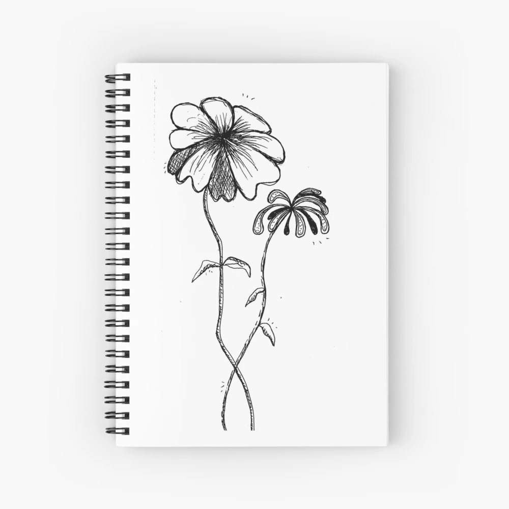 Personalized Notebook, Dragonflies and Flowers Sketchbook, Coil