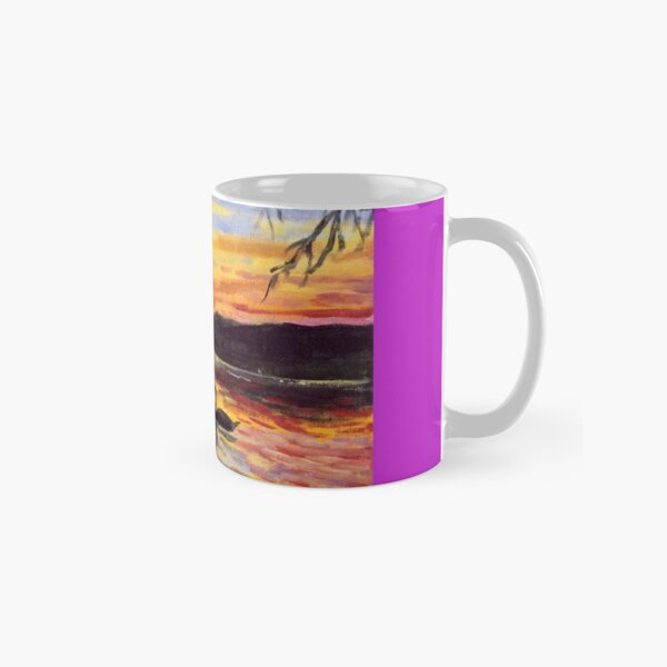 The swan at sunset by American Artist Hilary J. England Classic Mug