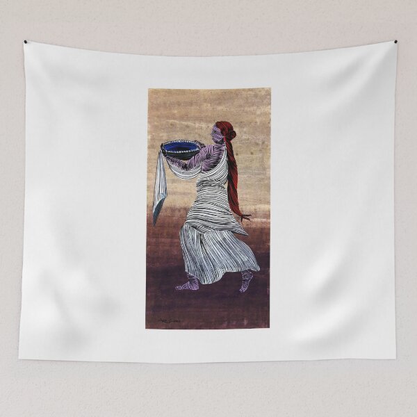 Item preview, Woman Carrying Water Bucket By ArtGuru 9735 - Acrylic On Paper designed and sold by Art Guru.