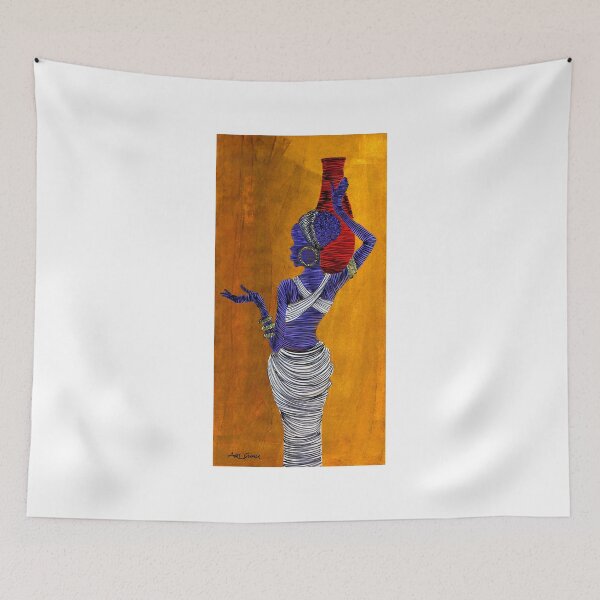 Item preview, Woman Carrying Vase By ArtGuru 9773 - Acrylic On Paper designed and sold by Art Guru.