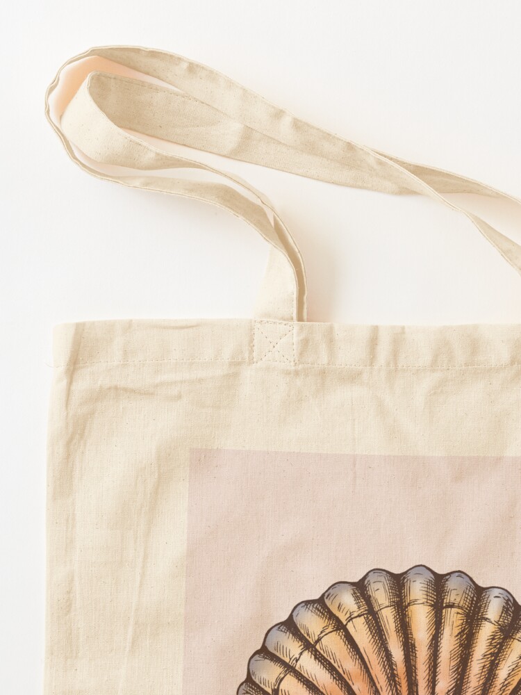 Modern Watercolor Seashells Custom Text Tote Bag