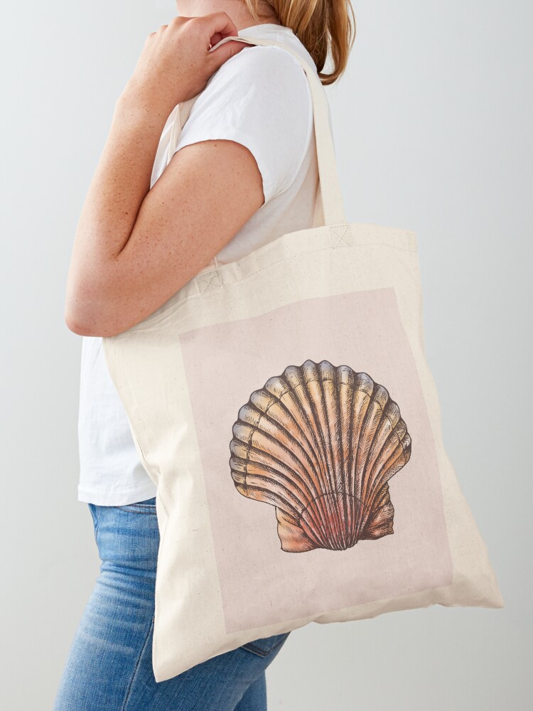 Photograph of Seashells on a Sandy Beach Tote Bag