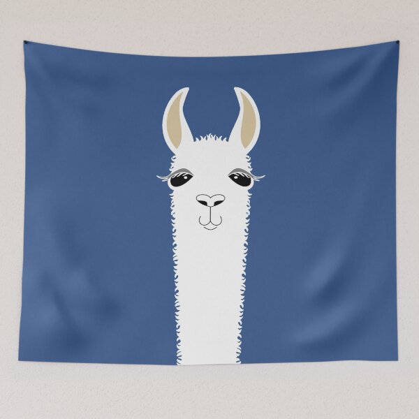 Item preview, LLAMA PORTRAIT ON CLASSIC BLUE designed and sold by Jean Gregory Evans.