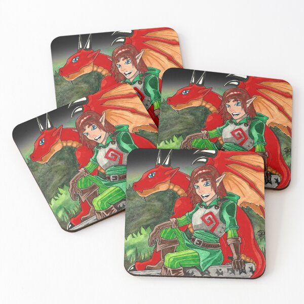 Item preview, Dragon Trainer Elf Girl Fantasy Watercolor designed and sold by PyromaniacJoe.