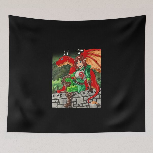 Item preview, Dragon Trainer Elf Girl Fantasy Watercolor designed and sold by PyromaniacJoe.
