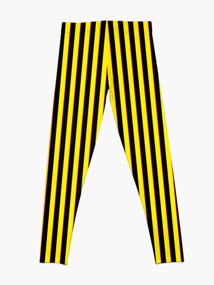 Alternate view of Vertical Stripes Yellow Black and Red Leggings